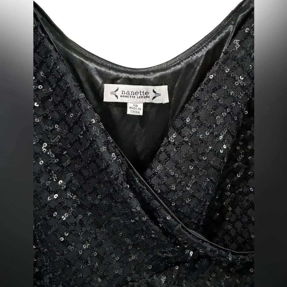 Nanette Lepore Sequin Holiday Dress Cocktail Sz 12 NWT MSRP $198 - Picture 2 of 5